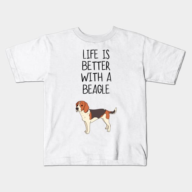 Life Is Better With A Beagle Dog Kids T-Shirt by octopath traveler floating island